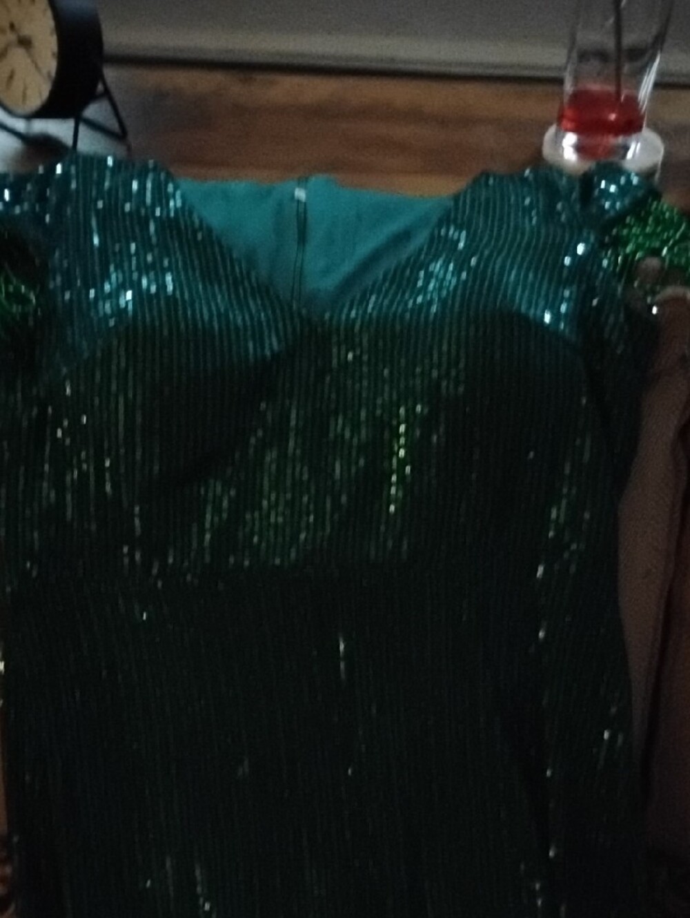 Emerald Green Sequin Evening Dress - Picture 7 of 7